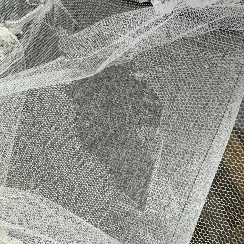 First Communion Veil and Bridal Veil Vintage Lot of 4 Netting Lace Beaded